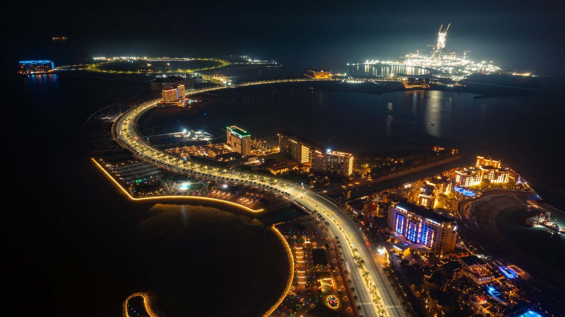 Al Marjan Island at night